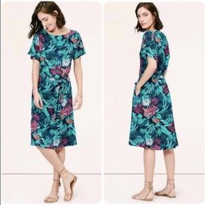 LOFT Tropical Floral Hawaiian Linen Sun Dress